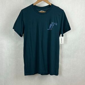 NEW Ramble & Co Waco Texas Tshirt Womens Sz Medium Dark Teal Armadillo Short Slv